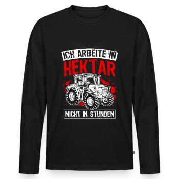 Hektar Arbeit Traktor Landwirt Landwirtschaft Agra - Männer Premium Bio Langarmshirt - Schwarz - Vorne - Nico (187cm)