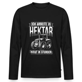 Hektar Arbeit Traktor Landwirt Landwirtschaft Agra - Männer Premium Bio Langarmshirt - Schwarz - Vorne - Nico (187cm)