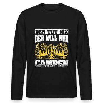 Camping Geschenk Campen Camper Sprüche - Männer Premium Bio Langarmshirt - Schwarz - Vorne - Nico (187cm)