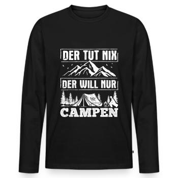 Camping Geschenk Campen Camper Sprüche - Männer Premium Bio Langarmshirt - Schwarz - Vorne - Nico (187cm)