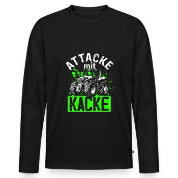 Landwirt Bauer Traktor Spruch Farmer Landwirtschaf - Männer Premium Bio Langarmshirt - Schwarz - Vorne - Nico (187cm)