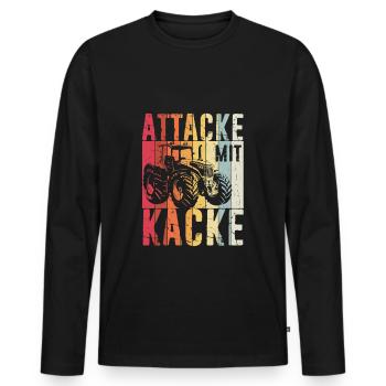 Landwirt Bauer Traktor Spruch Farmer Landwirtschaf - Männer Premium Bio Langarmshirt - Schwarz - Vorne - Nico (187cm)