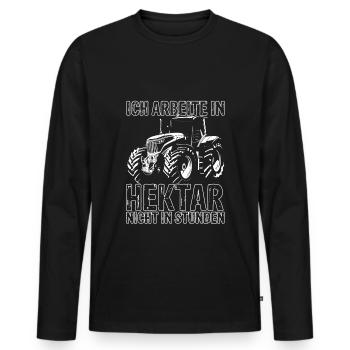 Beruf Bauer Traktor Landwirt Landwirtschaft Agrar - Männer Premium Bio Langarmshirt - Schwarz - Vorne - Nico (187cm)