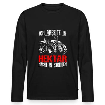 Hektar Bauer Traktor Landwirt Landwirtschaft Agrar - Männer Premium Bio Langarmshirt - Schwarz - Vorne - Nico (187cm)