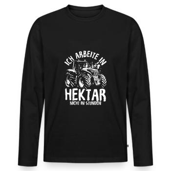 Hektar Bauer Traktor Landwirt Landwirtschaft Agrar - Männer Premium Bio Langarmshirt - Schwarz - Vorne - Nico (187cm)