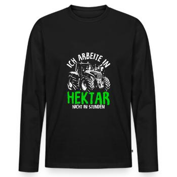 Beruf Bauer Traktor Landwirt Landwirtschaft Agrar - Männer Premium Bio Langarmshirt - Schwarz - Vorne - Nico (187cm)