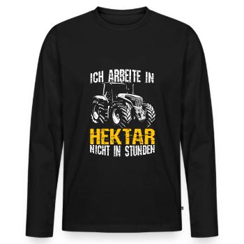 Hektar Bauer Traktor Landwirt Landwirtschaft Agrar - Männer Premium Bio Langarmshirt - Schwarz - Vorne - Nico (187cm)