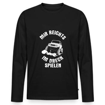 Mir reichts ich geh im Dreck spielen Offroad Auto - Männer Premium Bio Langarmshirt - Schwarz - Vorne - Nico (187cm)