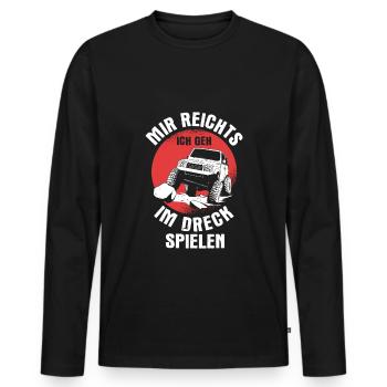 Mir reichts ich geh im Dreck spielen Offroad Auto - Männer Premium Bio Langarmshirt - Schwarz - Vorne - Nico (187cm)