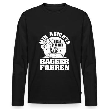 Baggerführer Bagger fahren Männer Baggerfahrer Spr - Männer Premium Bio Langarmshirt - Schwarz - Vorne - Nico (187cm)