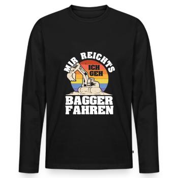 Baggerführer Bagger fahren Männer Baggerfahrer Spr - Männer Premium Bio Langarmshirt - Schwarz - Vorne - Nico (187cm)