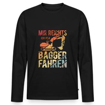 Baggerführer Bagger fahren Männer Baggerfahrer Spr - Männer Premium Bio Langarmshirt - Schwarz - Vorne - Nico (187cm)