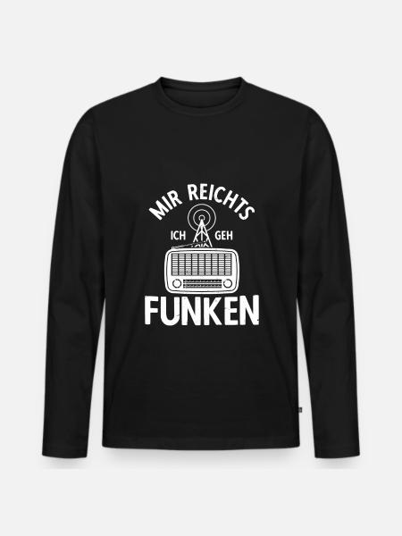 Funker Spruch Funken - Funker Geschenk - Männer Premium Bio Langarmshirt - Schwarz