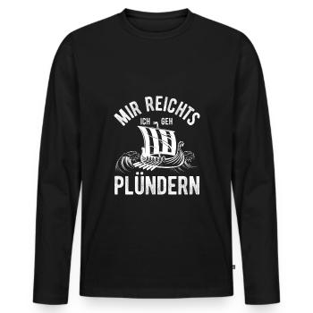 Nordische Wikinger Nordmänner Geschenk Plündern - Männer Premium Bio Langarmshirt - Schwarz - Vorne - Nico (187cm)