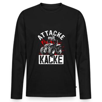 Landwirt Bauer Traktor Spruch Farmer Landwirtschaf - Männer Premium Bio Langarmshirt - Schwarz - Vorne - Nico (187cm)