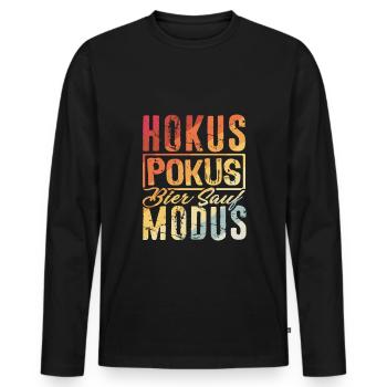Hokus Pokus Bier Sauf Modus Geschenk Malle Party B - Männer Premium Bio Langarmshirt - Schwarz - Vorne - Nico (187cm)