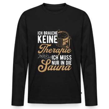 Sauna Wellness Saunagänger Finnische Sauna Spruch - Männer Premium Bio Langarmshirt - Schwarz - Vorne - Nico (187cm)