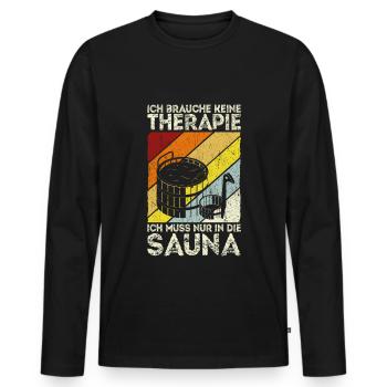 Sauna Wellness Saunagänger Finnische Sauna Spruch - Männer Premium Bio Langarmshirt - Schwarz - Vorne - Nico (187cm)
