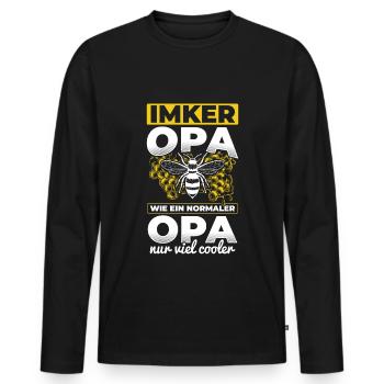 Imker Opa, wie ein normaler Opa nur viel cooler - - Männer Premium Bio Langarmshirt - Schwarz - Vorne - Nico (187cm)
