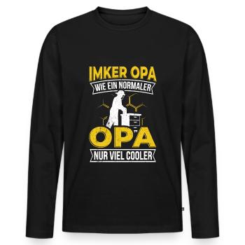 Bienen Imker Opa, wie ein normaler Opa nur viel co - Männer Premium Bio Langarmshirt - Schwarz - Vorne - Nico (187cm)