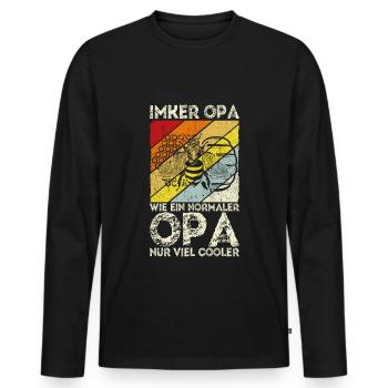 Bienen Imker Opa, wie ein normaler Opa nur viel co - Männer Premium Bio Langarmshirt - Schwarz - Vorne - Nico (187cm)