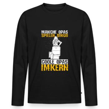 Imker Großvater Manche Opas spielen Bingo coole Op - Männer Premium Bio Langarmshirt - Schwarz - Vorne - Nico (187cm)