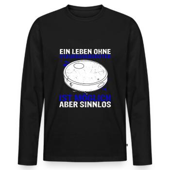 Ein Leben ohne Staubsaugroboter ist möglich aber s - Männer Premium Bio Langarmshirt - Schwarz - Vorne - Nico (187cm)