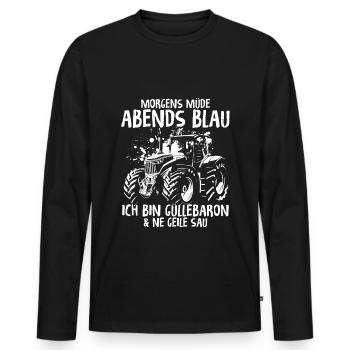 Güllebaron Gülle Fahren Landwirt Spruch & Geschenk - Männer Premium Bio Langarmshirt - Schwarz - Vorne - Nico (187cm)