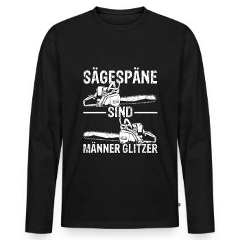 Sägespäne sind Männer Glitzer Geschenk Tischler Sc - Männer Premium Bio Langarmshirt - Schwarz - Vorne - Nico (187cm)