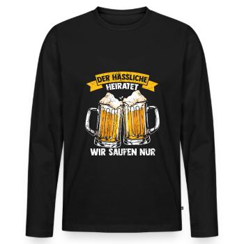 JGA PARTY Spruch Saufen Junggesellenabschied Gesch - Männer Premium Bio Langarmshirt - Schwarz - Vorne - Nico (187cm)
