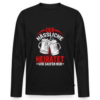 JGA PARTY Spruch Saufen Junggesellenabschied Gesch - Männer Premium Bio Langarmshirt - Schwarz - Vorne - Nico (187cm)