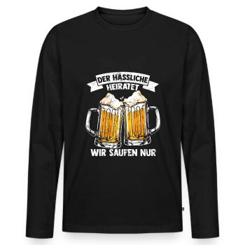 JGA PARTY Spruch Saufen Junggesellenabschied Gesch - Männer Premium Bio Langarmshirt - Schwarz - Vorne - Nico (187cm)
