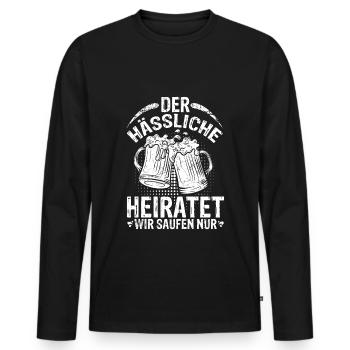 JGA PARTY Spruch Saufen Junggesellenabschied Gesch - Männer Premium Bio Langarmshirt - Schwarz - Vorne - Nico (187cm)
