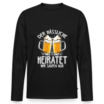 JGA PARTY Spruch Saufen Junggesellenabschied Gesch - Männer Premium Bio Langarmshirt - Schwarz - Vorne - Nico (187cm)