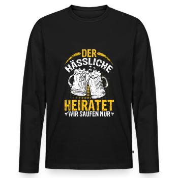 JGA PARTY Spruch Saufen Junggesellenabschied Gesch - Männer Premium Bio Langarmshirt - Schwarz - Vorne - Nico (187cm)