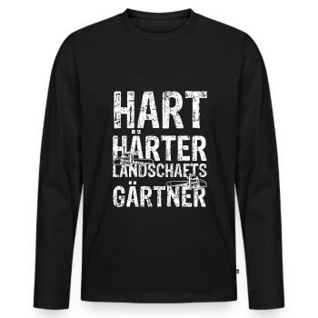 Hart Härter Landschaftsgärtner Gartenarbeit Gesche - Männer Premium Bio Langarmshirt - Schwarz - Vorne - Nico (187cm)