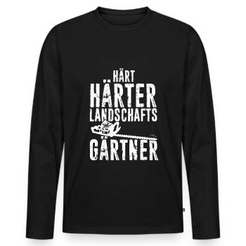 Hart Härter Landschaftsgärtner Gartenarbeit Gesche - Männer Premium Bio Langarmshirt - Schwarz - Vorne - Nico (187cm)