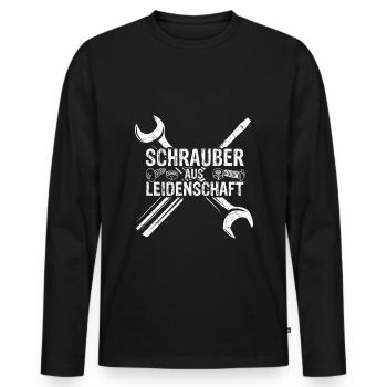 Garage Auto Tuning Leidenschaft für Schrauben Mech - Männer Premium Bio Langarmshirt - Schwarz - Vorne - Nico (187cm)