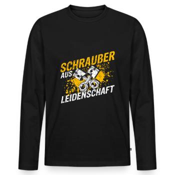 Garage Auto Tuning Leidenschaft für Schrauben Mech - Männer Premium Bio Langarmshirt - Schwarz - Vorne - Nico (187cm)