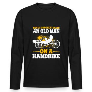 Handbike Opa Handdreirad Radfahrer Geschenk Hadfah - Männer Premium Bio Langarmshirt - Schwarz - Vorne - Nico (187cm)