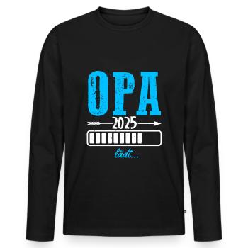 Opa 2025 Lädt Baby Familie Countdown Schwangerscha - Männer Premium Bio Langarmshirt - Schwarz - Vorne - Nico (187cm)