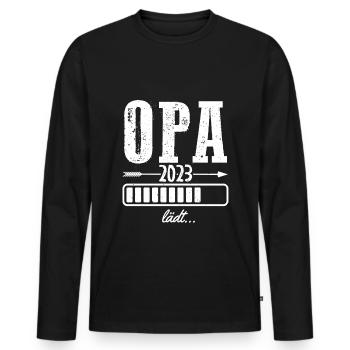 Opa 2023 Lädt Baby Familie Countdown Schwangerscha - Männer Premium Bio Langarmshirt - Schwarz - Vorne - Nico (187cm)