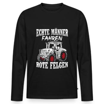 Traktor Landwirt Geschenk Landwirtschaft Bauer Tra - Männer Premium Bio Langarmshirt - Schwarz - Vorne - Nico (187cm)