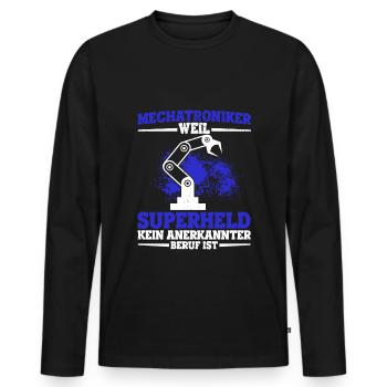 Autofans Werkstatt Kfz Meister Ausbildung Mechatro - Männer Premium Bio Langarmshirt - Schwarz - Vorne - Nico (187cm)