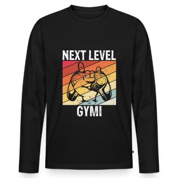 NEXT LEVEL GYMI - Grundschule Geschafft Abschied G - Männer Premium Bio Langarmshirt - Schwarz - Vorne - Nico (187cm)