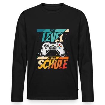 Grundschule geschafft neues Abenteuer weiterführen - Männer Premium Bio Langarmshirt - Schwarz - Vorne - Nico (187cm)