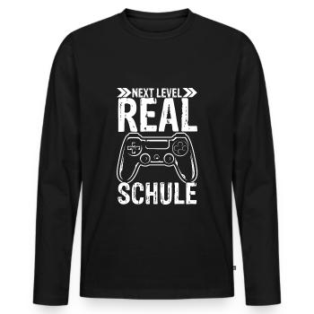 Schulbeginn Grundschule geschafft Realschule Gamin - Männer Premium Bio Langarmshirt - Schwarz - Vorne - Nico (187cm)