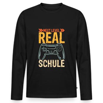 neue Schule Zocker Contoller Abenteuer Vintage Rea - Männer Premium Bio Langarmshirt - Schwarz - Vorne - Nico (187cm)