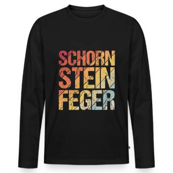 Schorn Stein Feger Schornstein Glücksbringer Kamin - Männer Premium Bio Langarmshirt - Schwarz - Vorne - Nico (187cm)