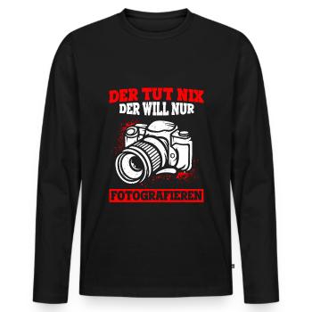 Kamera Fotokamera Kamera Spruch Geschenk Fotografi - Männer Premium Bio Langarmshirt - Schwarz - Vorne - Nico (187cm)